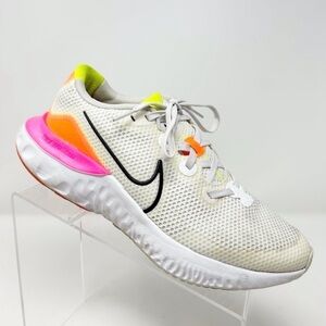 Nike Renew Run Platinum Pink Blast Lace Up Athletic Sneakers Size 8